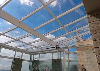 Cobertura retratil de vidro Cobertura retratil de vidro