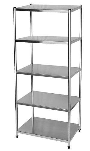 Locação de estante aço inox 5 prateleiras Locação de estante aço inox 5 prateleiras